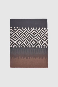 L'écharpe à imprimé bordure aztèque