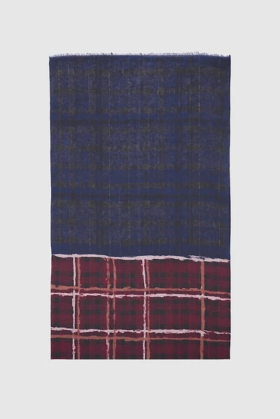 L'écharpe à imprimé écossais abstrait