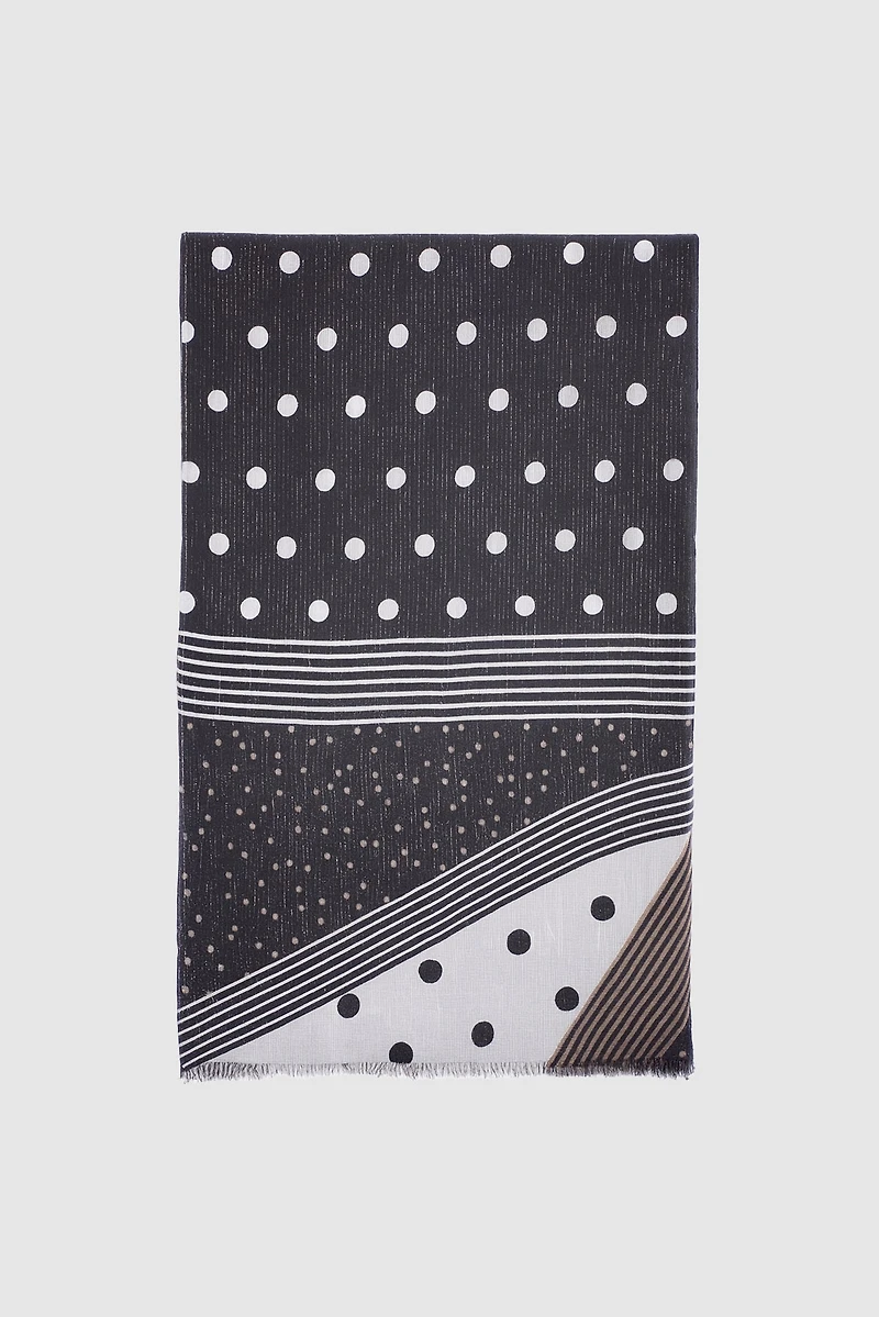 Dots with lurex print scarf