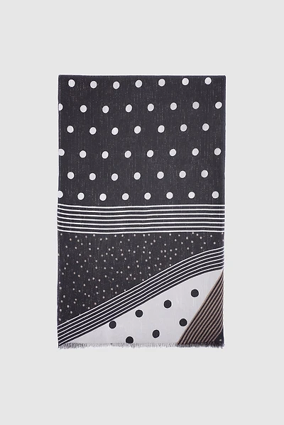 Dots with lurex print scarf