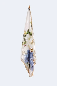 Jacquard multi floral design scarf