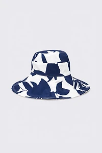 Floral print floppy hat