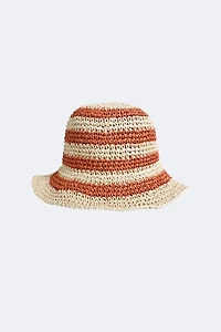 Le chapeau de soleil rayé pliable