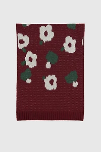 Floral knit scarf