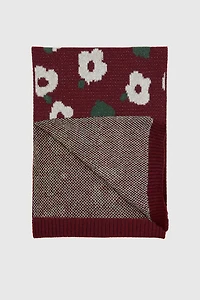 Floral knit scarf