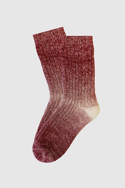 Les chaussettes en tricot épais ombré
