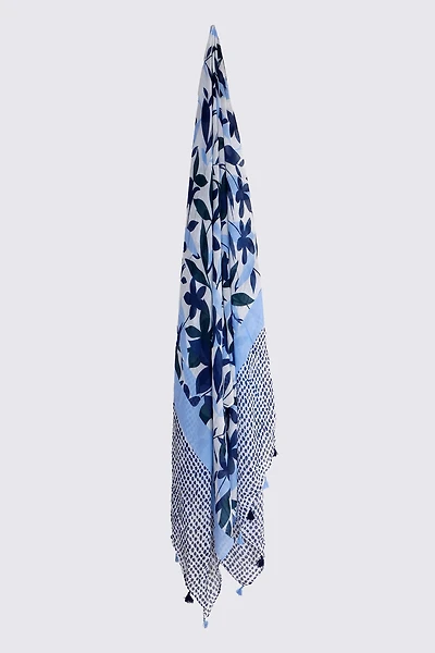 L'écharpe à motifs abstraits de pois et de feuilles
