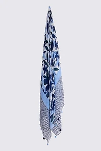 Abstract dot and leaf print scarf