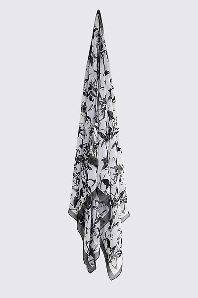 Floral scarf with border