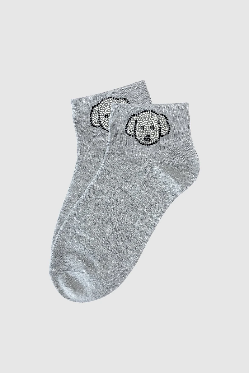 Les chaussettes brodées chien
