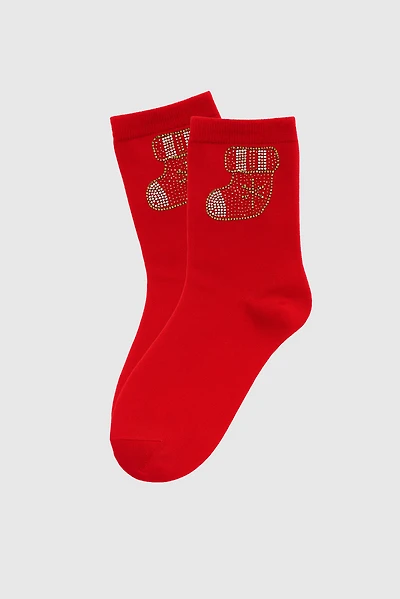 Sparkly Xmas stocking socks