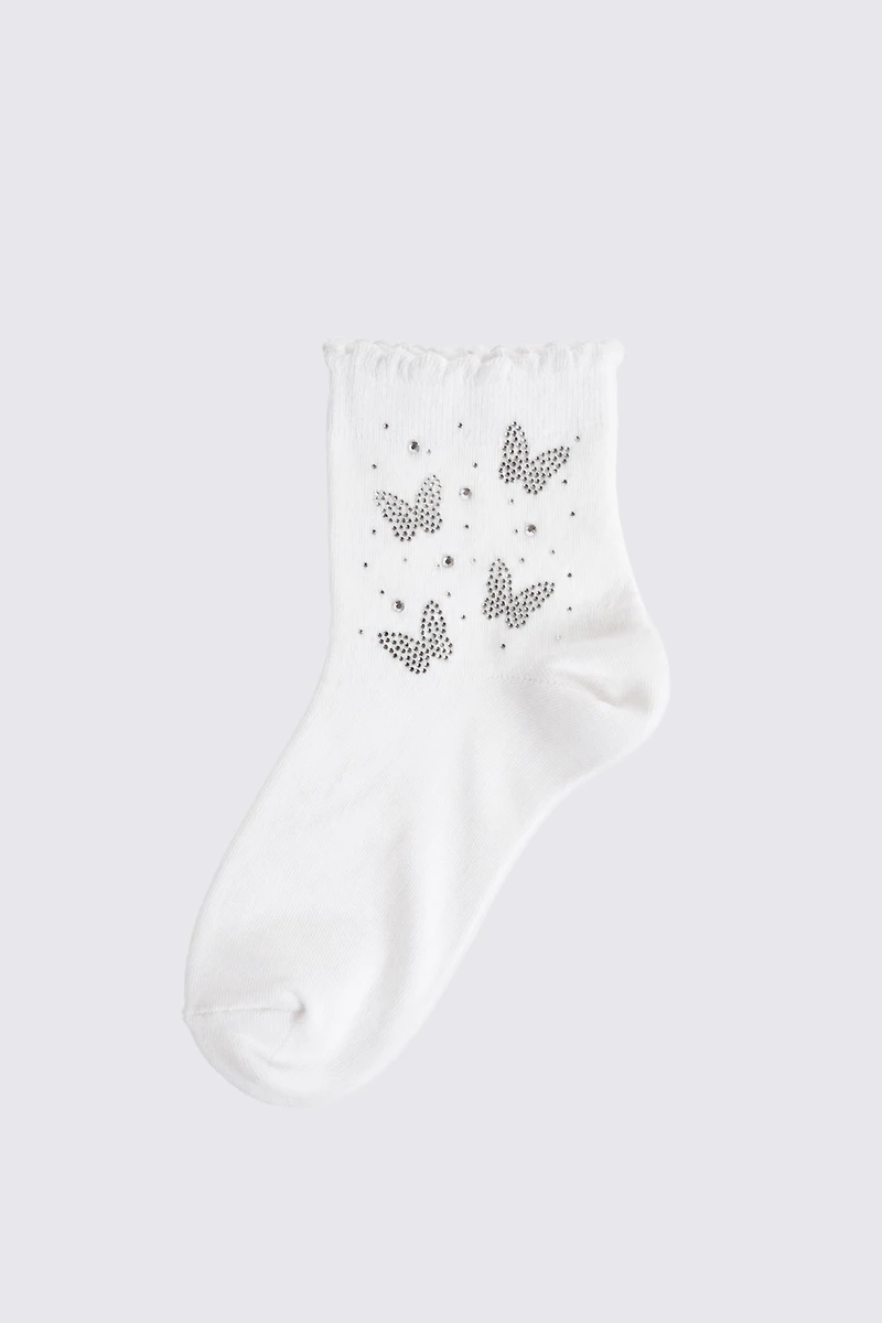 Les chaussettes papillon strass
