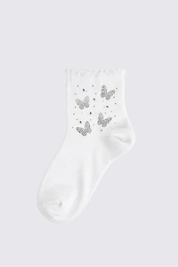 Les chaussettes papillon strass 
