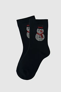 Les chaussettes bonhomme de neige pailletées