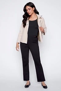 Notch collar eyelash blazer