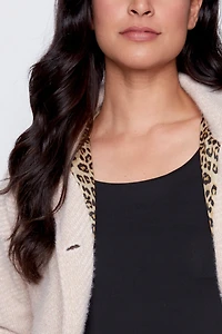 Notch collar eyelash blazer
