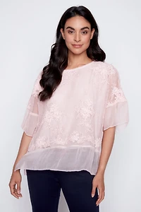 Crochet floral tunic