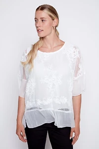 Crochet floral tunic