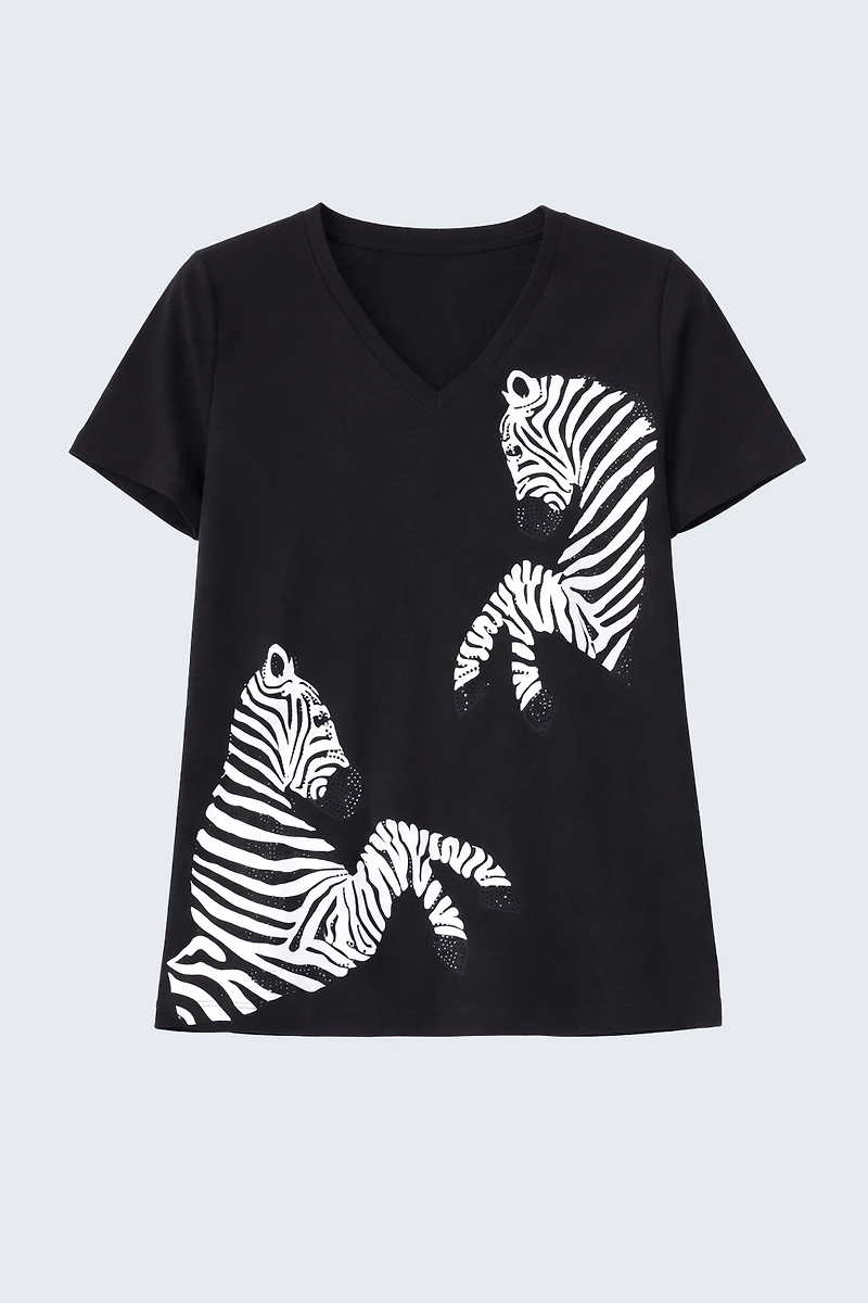 Zebra screen design t-shirt