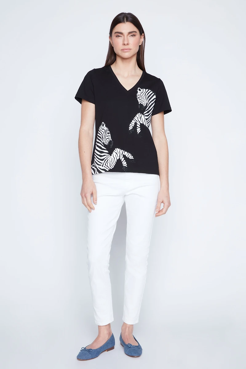 Zebra screen design t-shirt