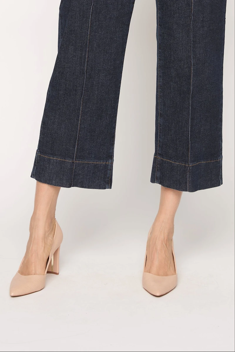 Wide Leg Jean Cropped Denim Pant
