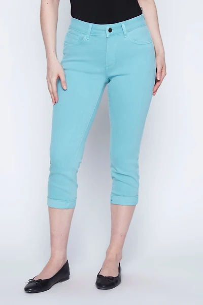Colored denim capri