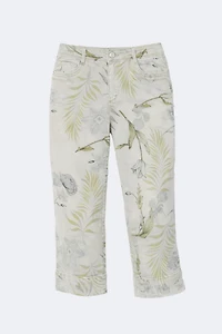 Slim leg tropical print capri