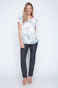 Floral design pleated top