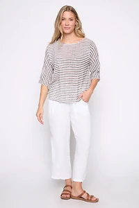 Stripe print cotton gauze top