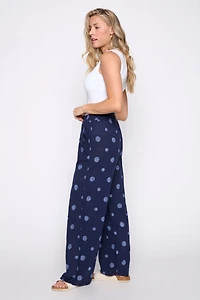 Dot print pull on pant