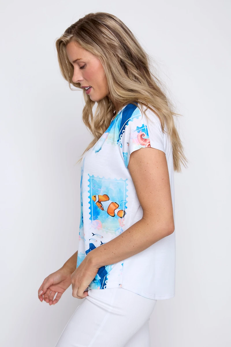 Le t-shirt imprimé à motif océan