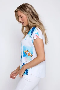 Le t-shirt imprimé à motif océan