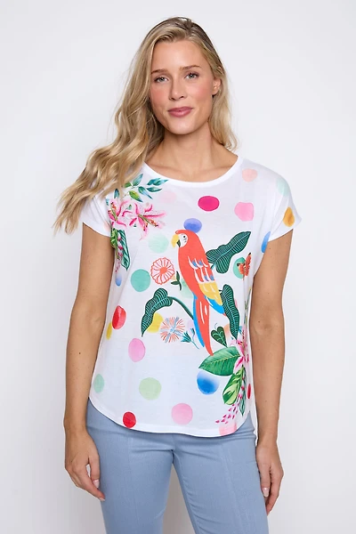 Dot and flower print t-shirt