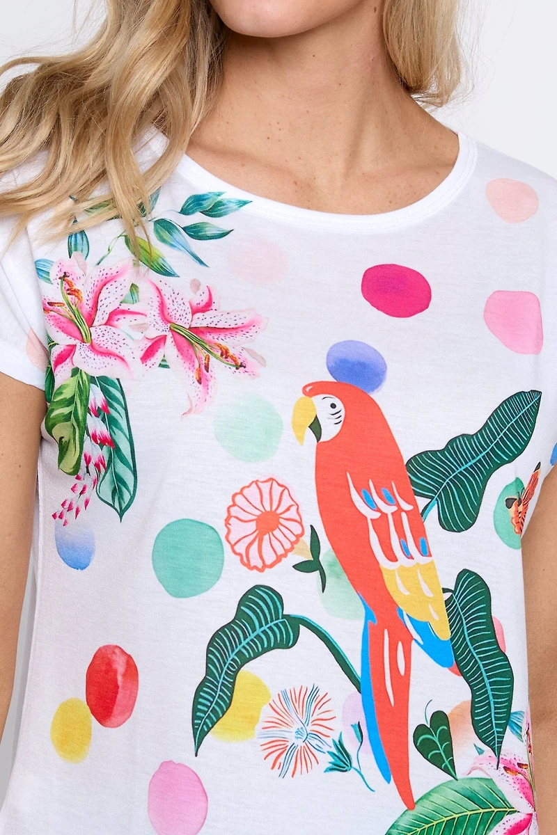 Dot and flower print t-shirt