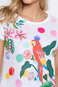 Dot and flower print t-shirt