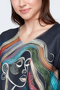 Radiant lines muse print knit sweater