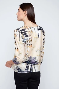 Wild hearts print knit sweater