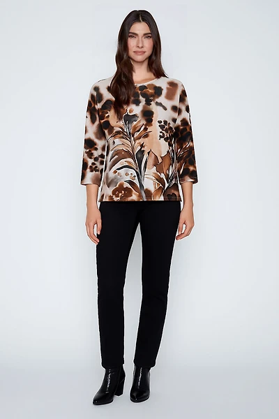 Animal print knit sweater