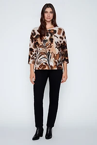 Animal print knit sweater