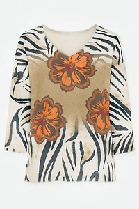 Zebra bloom print sweater