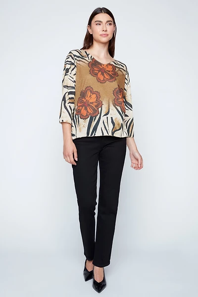 Zebra bloom print sweater