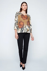Zebra bloom print sweater