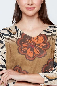 Le pull à imprimé zèbre fleuri