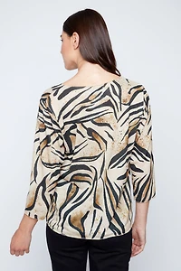 Zebra bloom print sweater