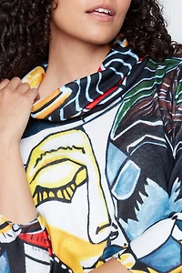 Abstract muse V-neck sweater