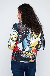 Abstract muse V-neck sweater