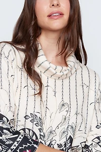 Botanical border elegance print sweater
