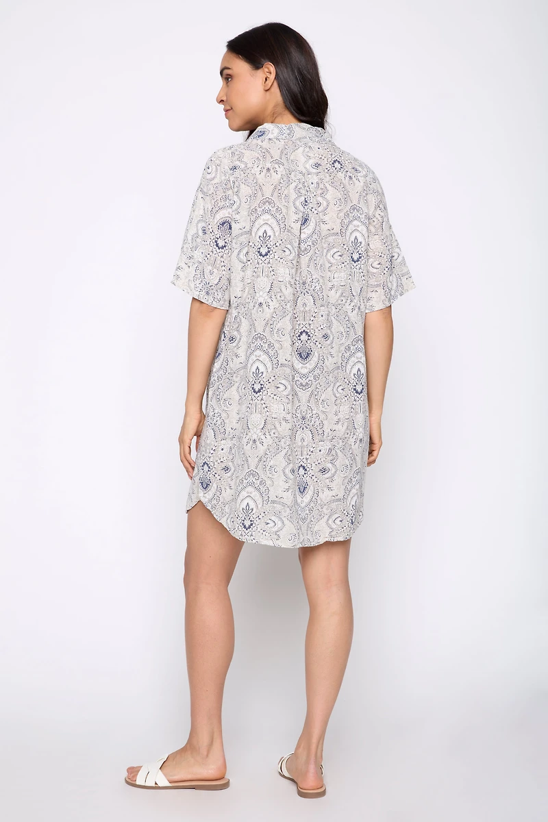 La robe en gaze de coton à imprimé fleuri