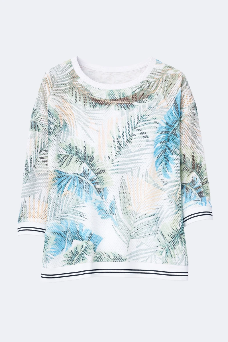 Le haut en crochet à imprimé tropical