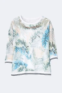 Le haut en crochet à imprimé tropical